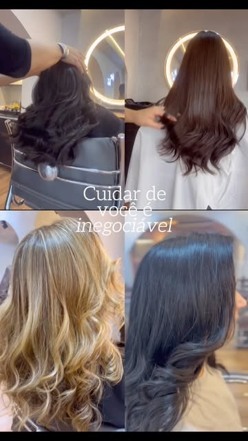 Quatro resultados de corte e coloração feitos no estúdio